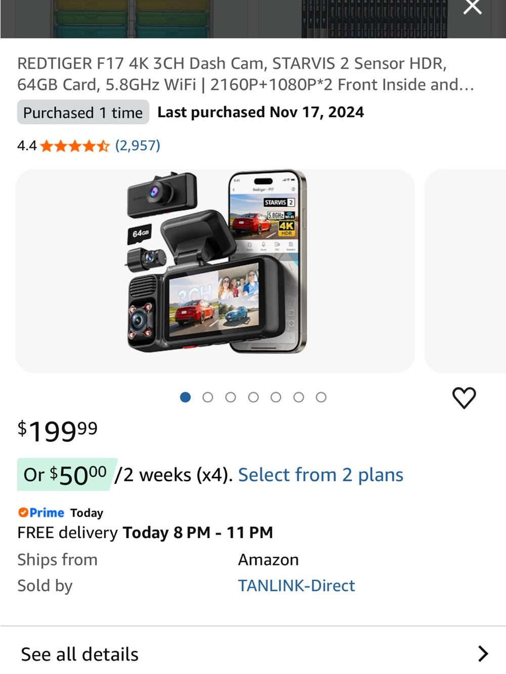 F17 4K Dash Cam - Black